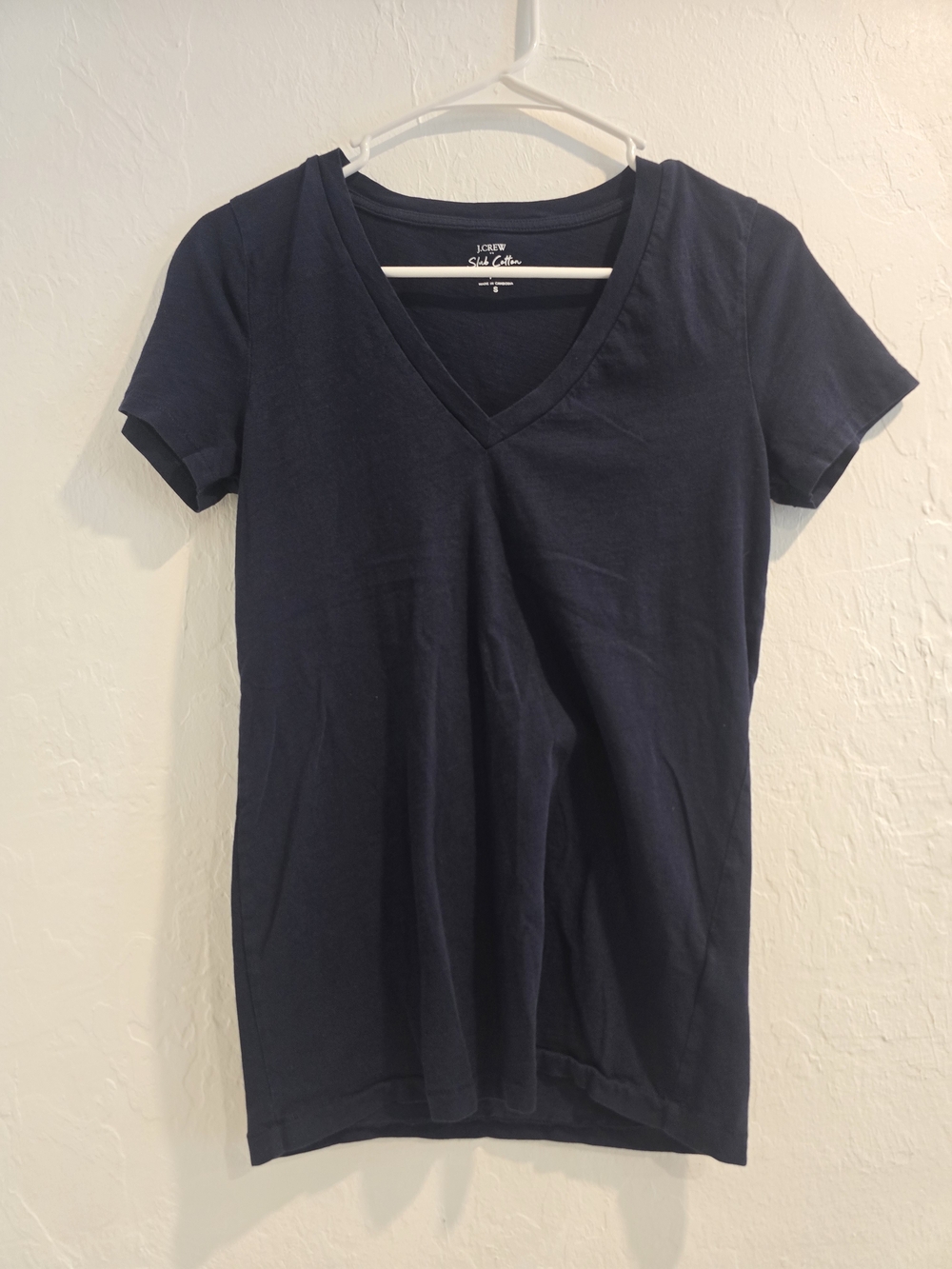 J. Crew Navy V-Neck Short Sleeve Tee